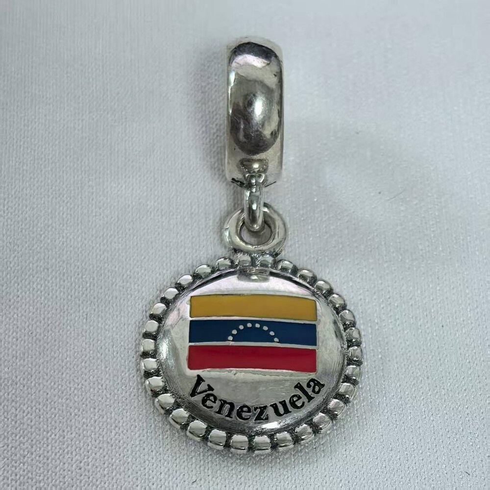 Pandora Venezuela Flag Charm Pendant, S925 Silver Jewelry